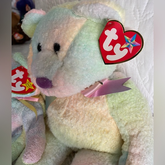 🩵 VINTAGE RETIRED VERY RARE! “Groovy” Matching Set of TWO Ty BUDDY & BABY Bear. - Picture 6 of 11